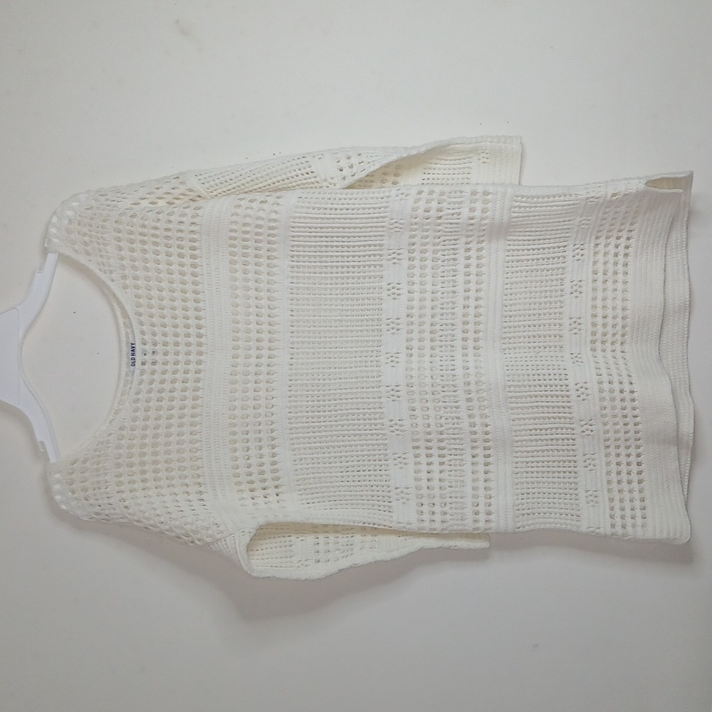 Old Navy Women's Beige Crochet Knit Tunic -‎ Medium